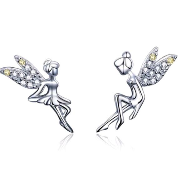 925 Sterling Silver Fairy Earrings - Picture 1 of 8